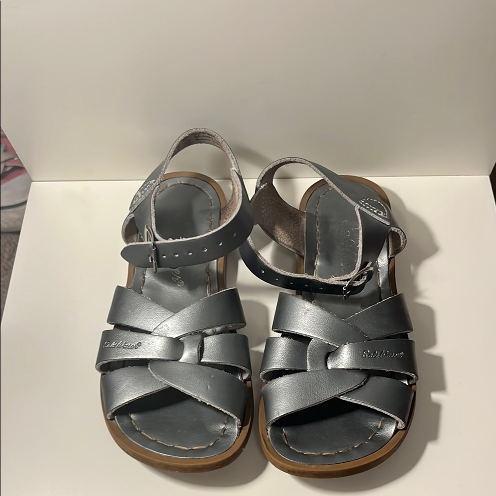 Salt Water Sandals by Hoy - Metallic Gray Kids Sandals